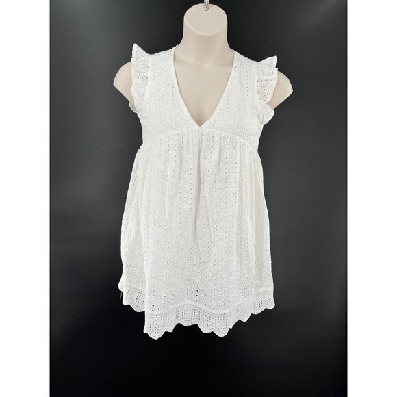 Talulah Eyelet Babydoll Dress White I've Got A Secret  Size S Built in Romper - Picture 1 of 10